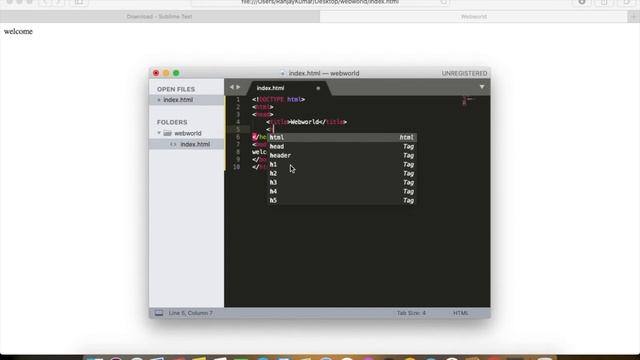 2. HTML/Basic structure - Installation of Sublime Text Editor for html | Html5 tags in Hindi смотреть онлайн