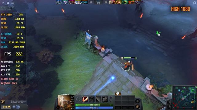 Dota 2 RTX 3050 8GB All Setting FPS & Game play & Benchmark смотреть онлайн