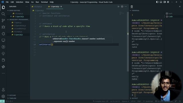 Some Special Functions in JavaScript || setTimeout & setInterval || Programming in JavaScript смотреть онлайн