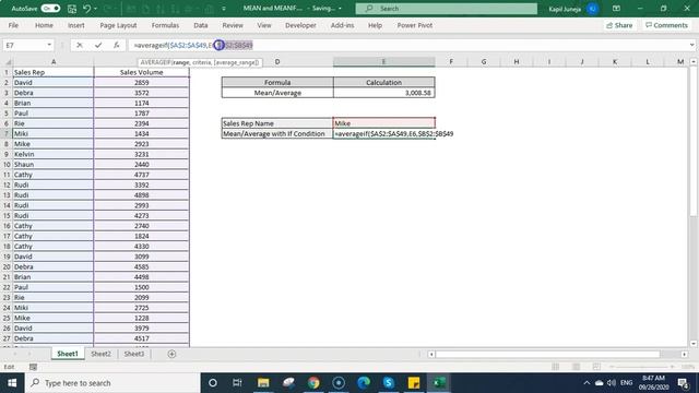 Using The Excel AVERAGE And AVERAGEIFS Functions