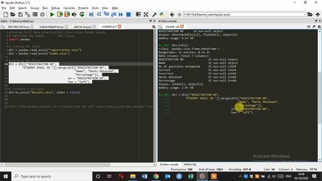 Joining excel data from multiple files using Python смотреть онлайн