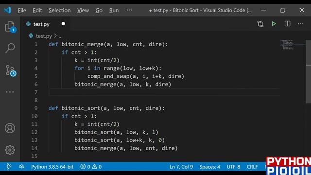 Bitonic Sort Algorithm in Python With Program смотреть онлайн