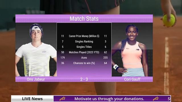 WTA LIVE ONS JABEUR VS CORI GAUFF  WTA FINAL CANCUN 2023 TENNIS PREVIEW STREAM