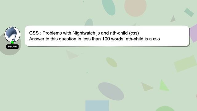 CSS : Problems with Nightwatch.js and nth-child (css) смотреть онлайн