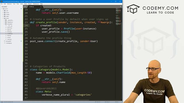 24. Extend User Profiles - Django Wednesdays ECommerce 24 смотреть онлайн
