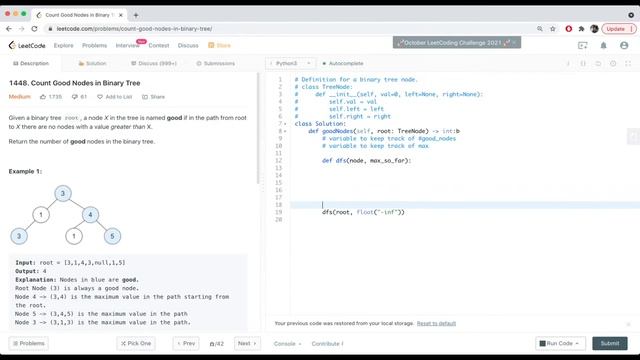 Python Programming - Leetcode #1448 (Count Good Nodes In Binary Tree) смотреть онлайн