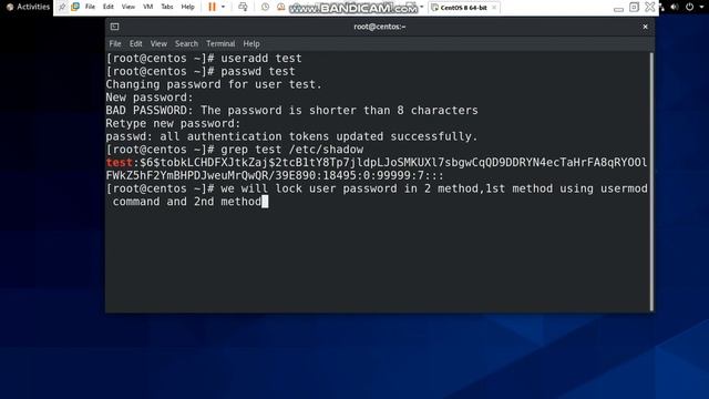 Locking user and password in centos 8 смотреть онлайн
