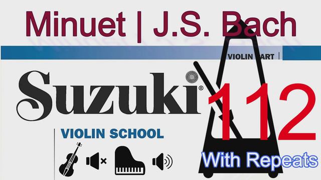 Minuet | J. S. Bach | Piano Accompaniment | Suzuki Violin School | Volume 3 | 112 смотреть онлайн