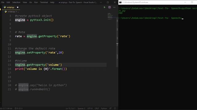 Text To Speech Using Python With Ability To Change ( Rate, Volume, Voice ) смотреть онлайн