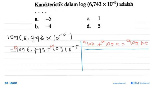 Karakteristik dalam log(6,743 x 10^(-5)) adalah... смотреть онлайн