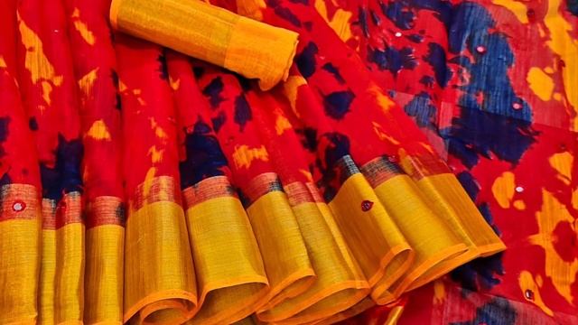 Soft Cotton Batik Mirror Print Sarees | Online | RV Collections смотреть онлайн
