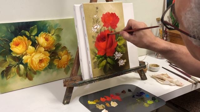Pintura De Rosas Vermelhas Em Tela, Dicas Para Iniciantes E Artistas.