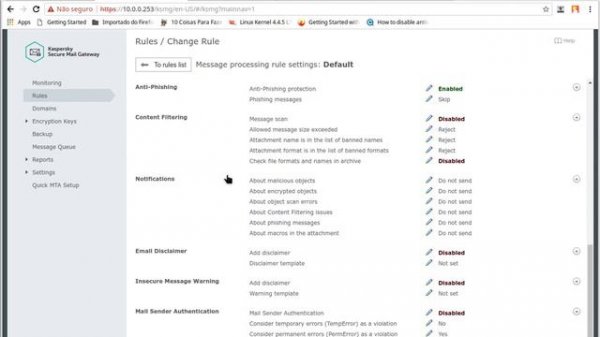 Kaspersky Security Mail Gateway - Apresentação e Configuração - Total Service Informática - Blumena
