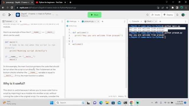 2023 | python for beginners | if __name__ == "__main__" in Python | Day 44 смотреть онлайн