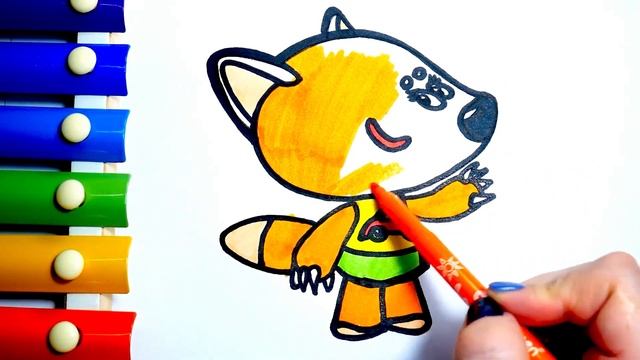 Раскраска для детей Мимимишки Лисичка | Мультик Раскраска смотреть онлайн