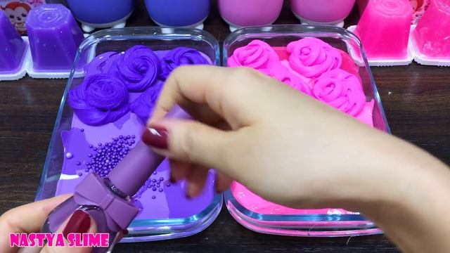 PURPLE vs PINK SLIME ! Mixing Random into GLOSSYSlime ! Satisfying Slime Video #557 смотреть онлайн