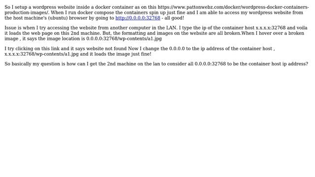 Accessing a wordpress website container from a different machine does not display images? смотреть онлайн