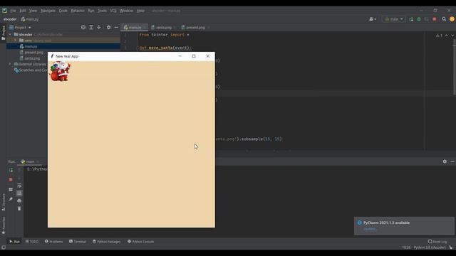 PYTHON TKINTER SANTA GAME! НОВОГОДНЯЯ ИГРА ПО СБОРУ ПОДАРКОВ смотреть онлайн