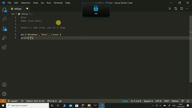 Set - Add item ( add() ) | Python | Coding смотреть онлайн