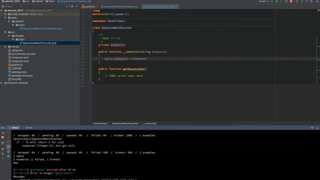 Advent of Code 2017 - PHP TDD with PHPSpec - Day1 - Part 1 смотреть онлайн
