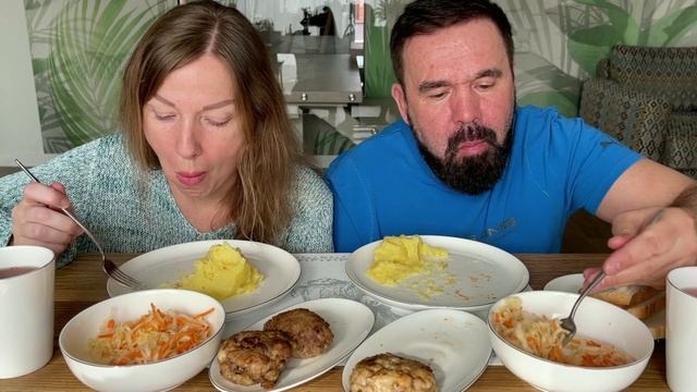 МУКБАНГ пюре с котлетами 3х видов! ?