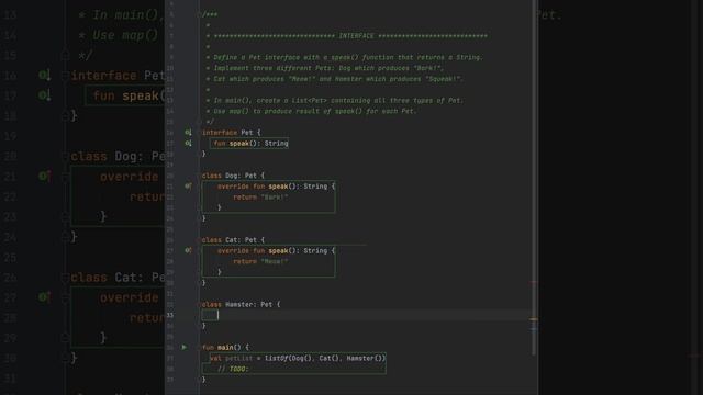 Kotlin - interface pets programming example смотреть онлайн