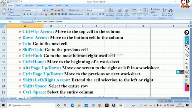 MS Excel |All Short Cut Keys|Class-4| Most Important| Easy Tricks| Microsoft Excel| By Chinmaya Sir смотреть онлайн