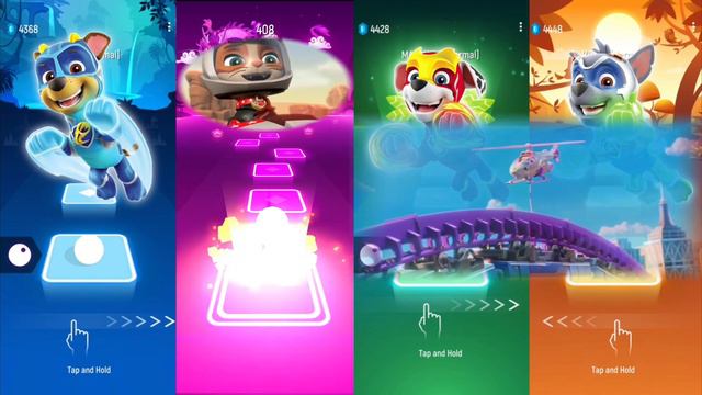 Chase 🆚 Skye 🆚 Marshall 🆚 Rocky   Pew Patrol🐶   Tiles Hop EDM Rush🎶   Gameplay🎯