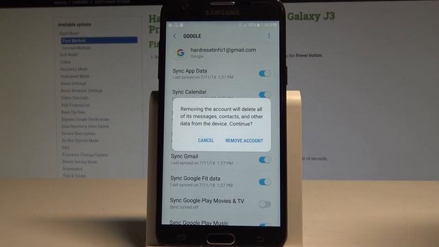 How to Remove Google Account on SAMSUNG Galaxy J3 Prime |HardReset.Info смотреть онлайн