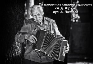 "Он играет на старой гармошке"