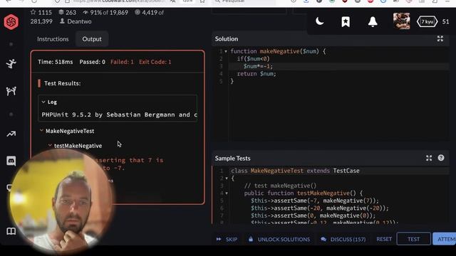 Codewars PHP: Return Negative - Live de Programação смотреть онлайн