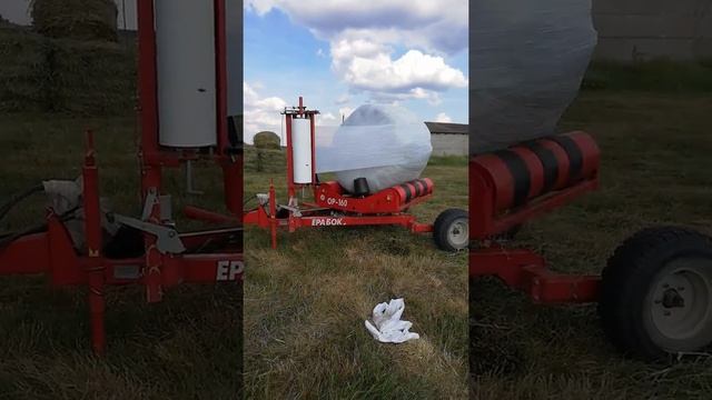 Обмотка рулонов клевера, Ферабокс ОР-160.МТЗ-82.Сенокос 2019. смотреть онлайн