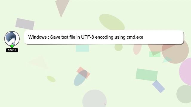 Windows : Save text file in UTF-8 encoding using cmd.exe смотреть онлайн