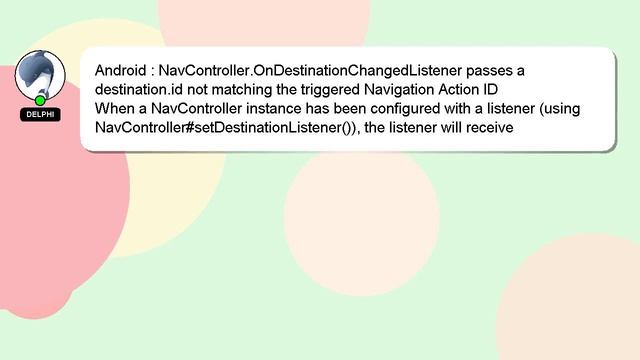 Android : NavController.OnDestinationChangedListener passes a destination.id not matching the trigg смотреть онлайн