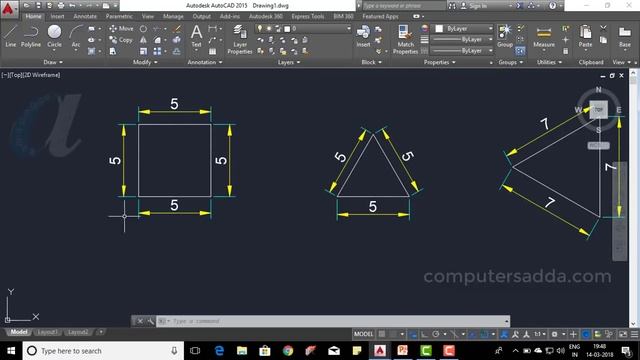 AutoCAD Telugu Tutorials || #6 || 2D Basic Drawing's || Ortho mode & Polar Tracking || смотреть онлайн