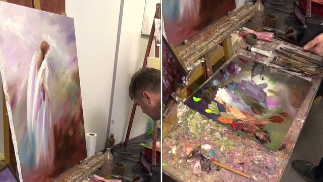 Девушка с крыльями. Урок живописи маслом. Workshop oil painting from Oleg Buiko. Alla prima paintin смотреть онлайн