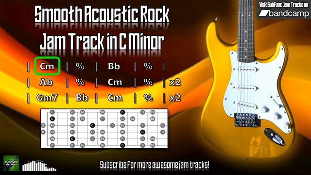 Smooth Acoustic Rock Jam Track In C Minor 🎸 Guitar Backing Track