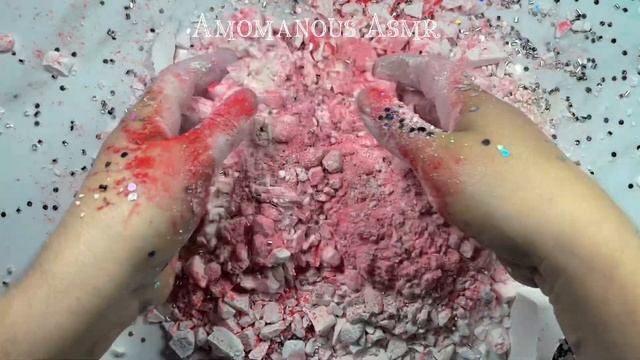 Crunchy gym chalk glitter bombs - color surprise | ASMR смотреть онлайн