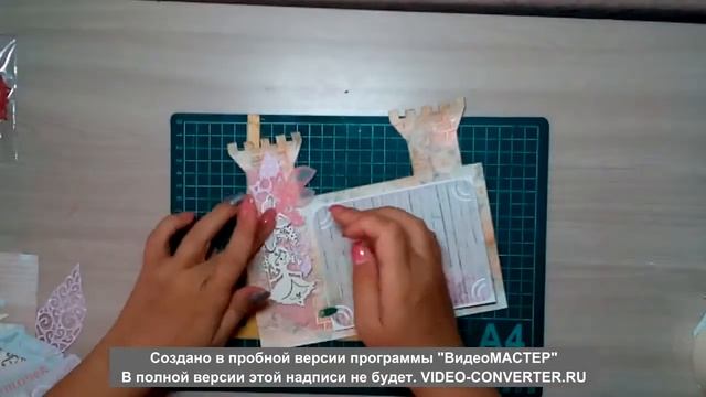 Подробный МК детского альбома "Замок для принцессы"/ Video Tutorial scrapbooking смотреть онлайн