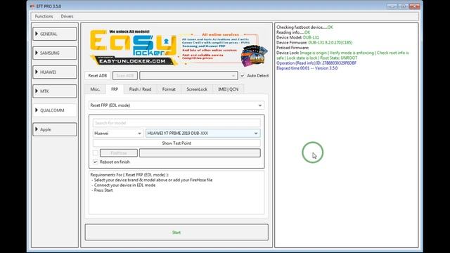 Huawei Y7 (2019) ( DUB-LX1 ) FRP Remove via TestPoint With EFT смотреть онлайн
