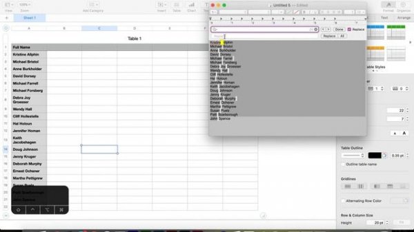 Format or separate text into columns in (Apple) Numbers
