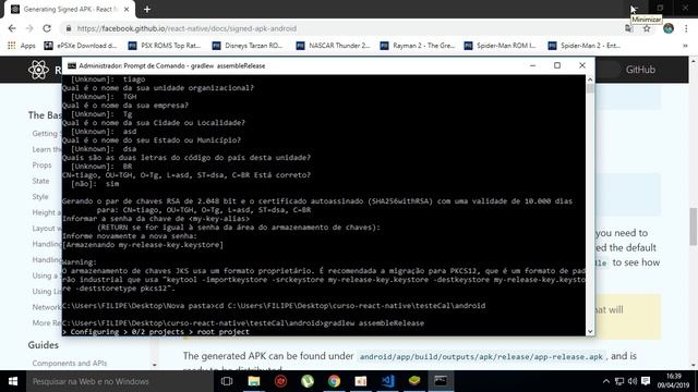 Gerando APK React-Native смотреть онлайн