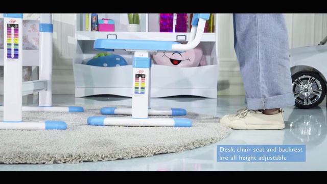 Costway Height Adjustable Children's Desk Chair Set Instructions (HW58130)