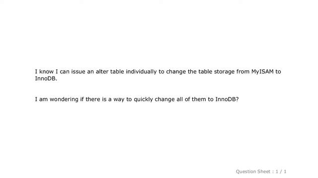MySQL : How to convert all tables from MyISAM into InnoDB? смотреть онлайн