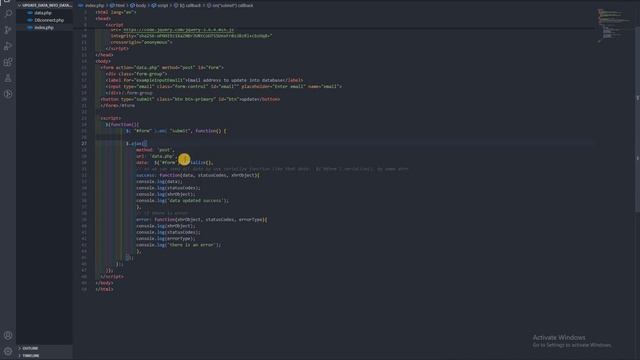 update data into database using ajax php mysql смотреть онлайн