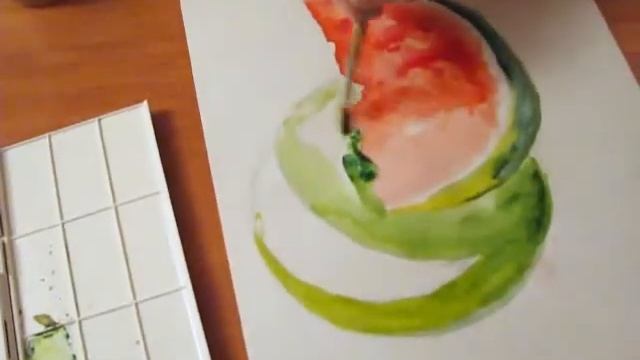 Мастер-класс по рисованию арбуза в технике акварельной живописи смотреть онлайн