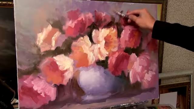 33  Живопись маслом  Урок рисования цветов