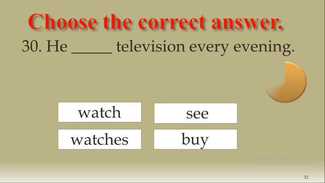 English Grammar Practice:Test# 8|Elementary Test: :Present Simple: Quiz. смотреть онлайн
