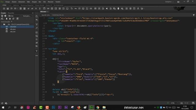 JS Ders 133 JSON ile Array Kullanımı смотреть онлайн