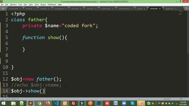 Private Access Modifier in Php (HIndi / Urdu) смотреть онлайн